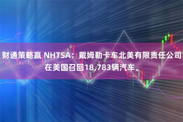 财通策略嬴 NHTSA：戴姆勒卡车北美有限责任公司在美国召回18,783辆汽车。